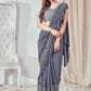 Contemporary Imported Grey Sequins Saree