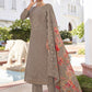 Floor Lenght Salwar Suit Georgette Grey Embroidered Salwar Kameez