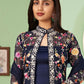 Jacket Style Suit Georgette Blue Embroidered Salwar Kameez
