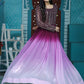 Gown Faux Georgette Lavender Purple Digital Print Gown