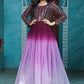 Gown Faux Georgette Lavender Purple Digital Print Gown