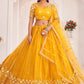 Lehenga Choli Net Mustard Embroidered Lehenga Choli