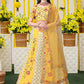 Lehenga Choli Satin Silk Yellow Embroidered Lehenga Choli