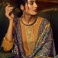 Floor Lenght Salwar Suit Chinon Mustard Embroidered Salwar Kameez