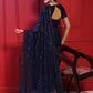 Contemporary Georgette Blue Embroidered Saree
