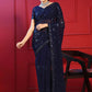 Contemporary Georgette Blue Embroidered Saree