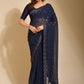 Contemporary Georgette Blue Embroidered Saree