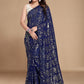 Contemporary Georgette Blue Sequins Saree