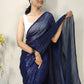 Classic Georgette Blue Sequins Saree