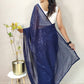 Classic Georgette Blue Sequins Saree