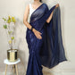 Classic Georgette Blue Sequins Saree