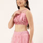 A Line Lehenga Net Pink Embroidered Lehenga Choli