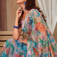 Contemporary Net Multi Colour Digital Print Saree