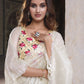 Contemporary Net Off White Embroidered Saree