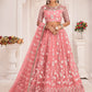 Lehenga Choli Net Pink Embroidered Lehenga Choli