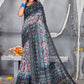 Classic Net Multi Colour Digital Print Saree
