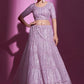 Lehenga Choli Net Purple Dori Work Lehenga Choli
