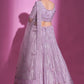 Lehenga Choli Net Purple Dori Work Lehenga Choli