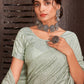 Designer Organza Green Embroidered Saree