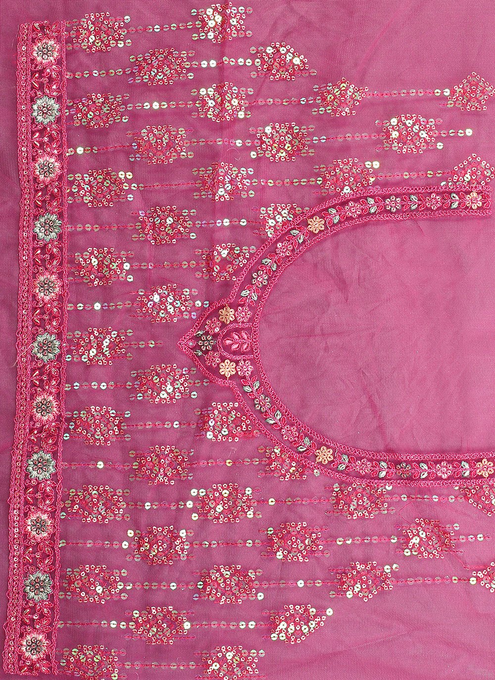 Classic Net Pink Cord Work Saree