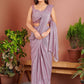 Contemporary Imported Purple Fancy Work Saree