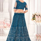 Readymade Lehenga Choli Net Teal Embroidered Lehenga Choli