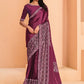 Classic Crepe Silk Satin Pink Embroidered Saree