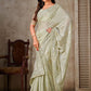 Classic Foil Silk Sea Green Patch Border Saree