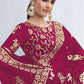Traditional Saree Shimmer Georgette Fuchsia Sequins Saree