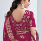 Traditional Saree Shimmer Georgette Fuchsia Sequins Saree