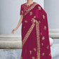 Traditional Saree Shimmer Georgette Fuchsia Sequins Saree