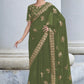 Contemporary Shimmer Georgette Green Sequins Saree