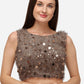 Blouse Silk Brown Sequins Blouse