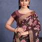 Traditional Saree Tussar Silk Purple Embroidered Saree