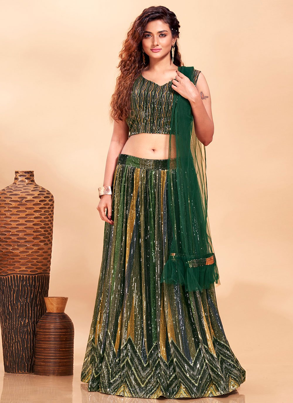 Lehenga Choli Imported Multi Colour Digital Print Lehenga Choli