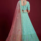 Lehenga Choli Georgette Turquoise Dori Work Lehenga Choli