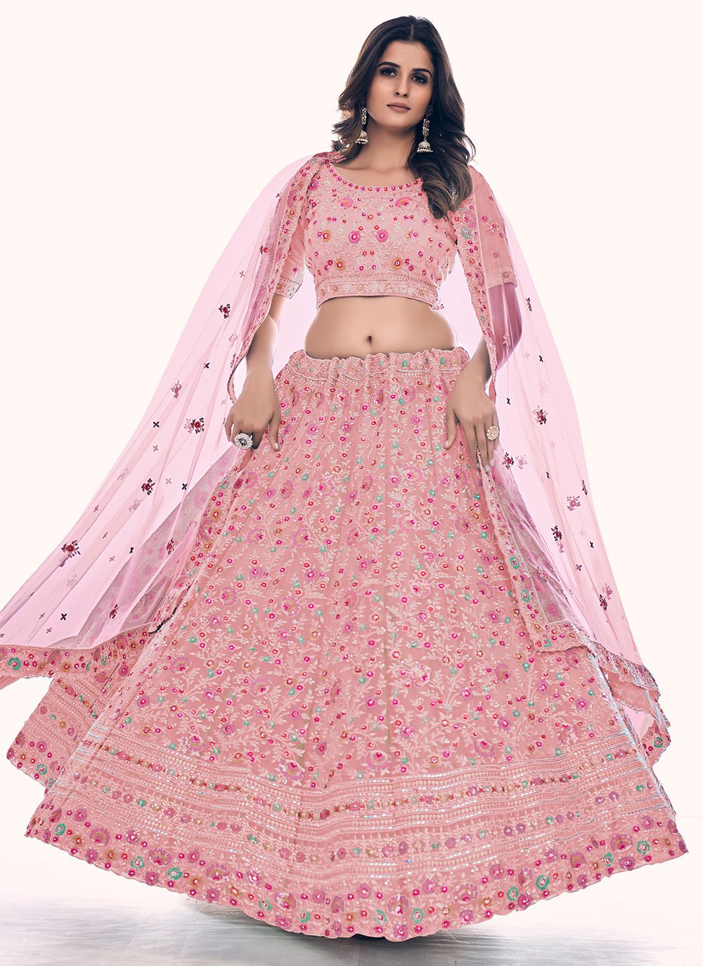 Fine Net A Line Lehenga Choli 