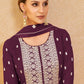 Salwar Suit Georgette Wine Embroidered Salwar Kameez