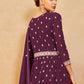 Salwar Suit Georgette Wine Embroidered Salwar Kameez