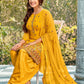 Patiala Suit Georgette Yellow Embroidered Salwar Kameez