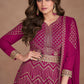 Gown Georgette Fuchsia Embroidered Gown