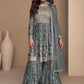Salwar Suit Chinon Silk Grey Digital Print Salwar Kameez