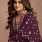 Designer Gown Silk Purple Embroidered Gown