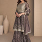 Salwar Suit Chinon Silk Purple Digital Print Salwar Kameez