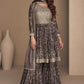 Salwar Suit Chinon Silk Purple Digital Print Salwar Kameez