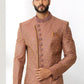 Sherwani Art Silk Maroon Machine Embroidery Mens