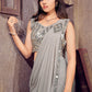 Classic Shimmer Grey Mirror Saree