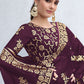 Trendy Saree Shimmer Purple Embroidered Saree