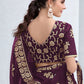 Trendy Saree Shimmer Purple Embroidered Saree