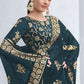 Trendy Saree Shimmer Georgette Teal Sequins Saree